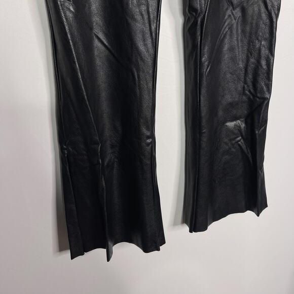 Commando Small S Black Faux Leather Flare Leggings Pants High Rise Waist - Picture 6 of 9